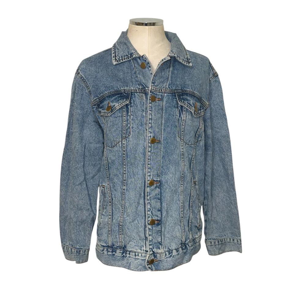 Nickelodeon Rugrats Hey Arnold Ren Stimpy 90s Denim Trucker Jacket Size Large - Picture 3 of 9